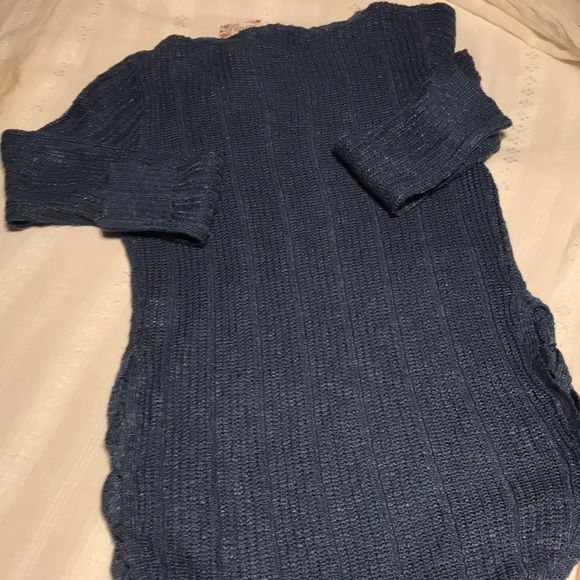 Ladies “Pink Republic” Blue V-Neck Long Sweater - Picture 7 of 12